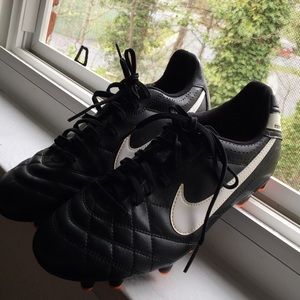 NIKE✅⚽️Tiempo Natural IV FG Black-Orange